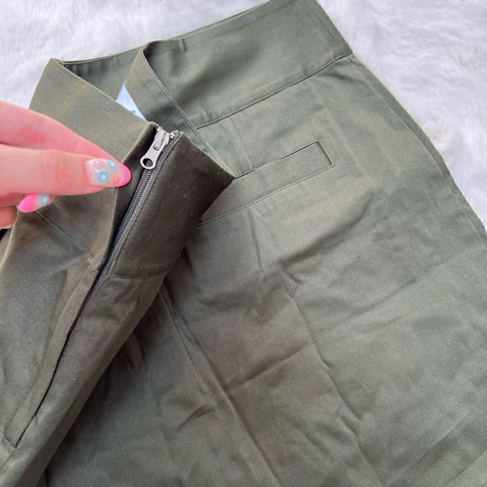 Lija Golf Skort Athletic Skirt w Built in Shorts Dark Green White womens size 8 - Picture 8 of 11